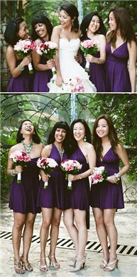 bridesmaid, dress, cocktail, purple