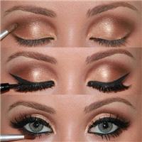 Hair & Beauty. beauty, make up, gold, coper, nude, liquid eyeliner, how to, tutorial