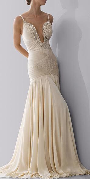 Dresses with Drama, wedding dress, white, plunge, straps, jewelled, Herve Leger