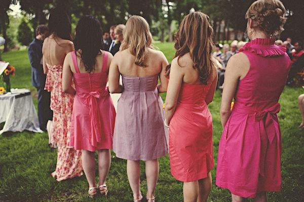 The Girls, bridesmaid, dress, pink, knee length