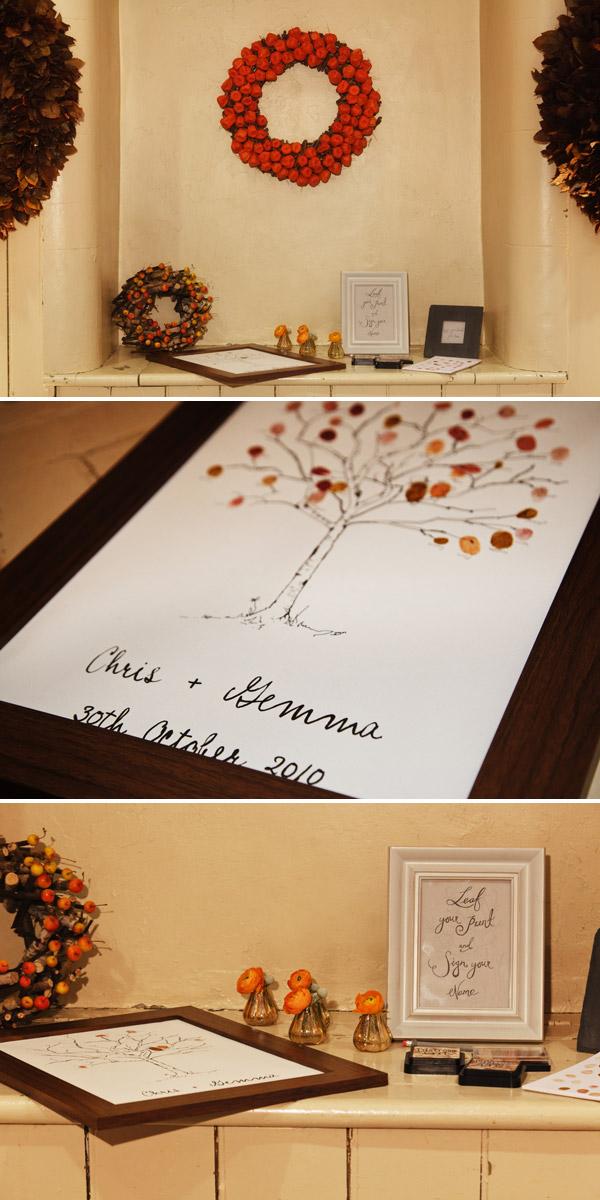 Autumn Wedding Ideas, The fingerprint tree is the perfect Autumn wedding guest book.