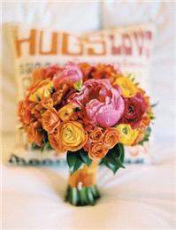 Flowers. bouquet, flowers, pink, orange