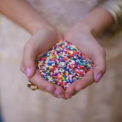Ceremony, Throwing sprinkles as confetti.