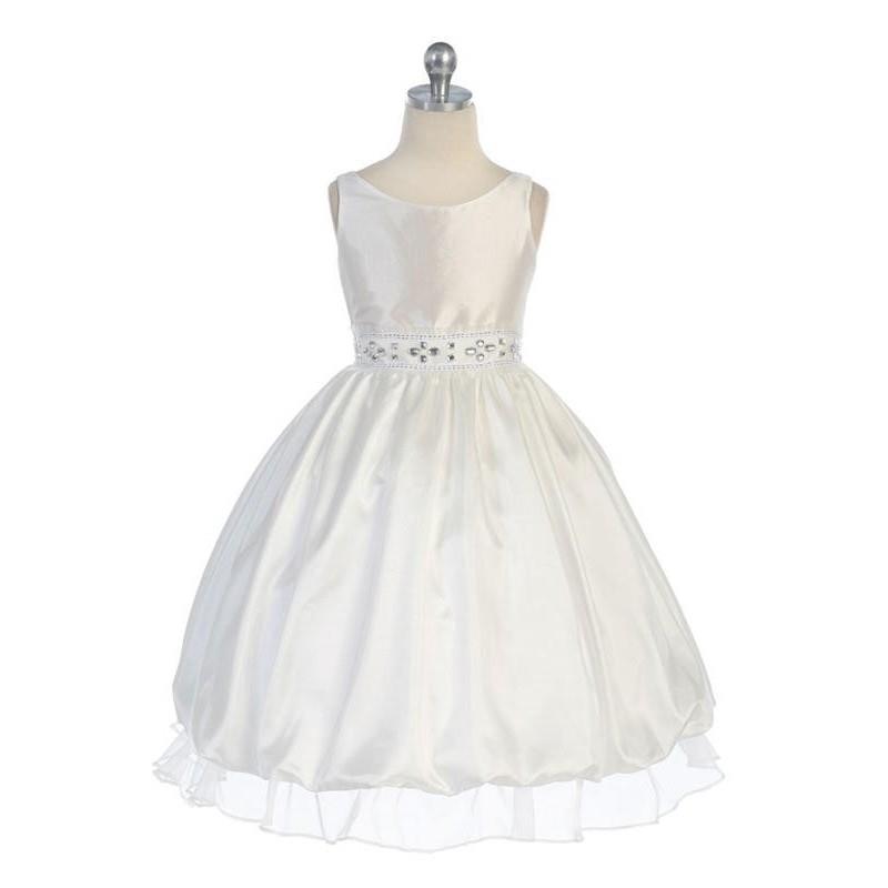 My Stuff, Ivory Sleeveless Taffeta Dress with Adorned Waistline Style: D592 - Charming Wedding Party