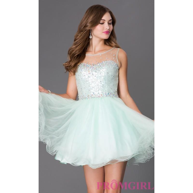 My Stuff, Homecoming Dress with Sheer Sequin Bodice by Elizabeth K - Discount Evening Dresses |Shop