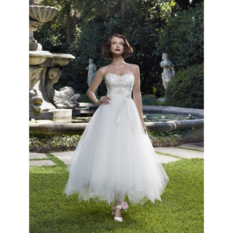 wedding, Casablanca Bridal 2063 - Casablanca Bridal Tea Length Full Skirt Sweetheart Wedding Dress -