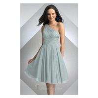 Misty Blue Asymmetrical Ruched Dress by Bari Jay - Color Your Classy Wardrobe