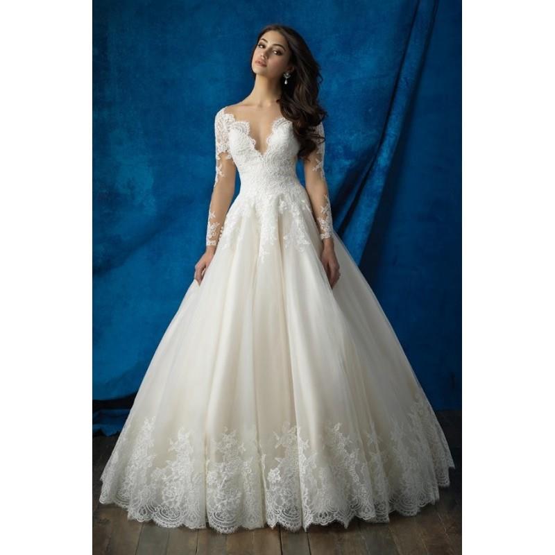 My Stuff, Style 9366 by Allure Bridals - LaceTulle Chapel Length Floor length Ballgown V-neck Long s