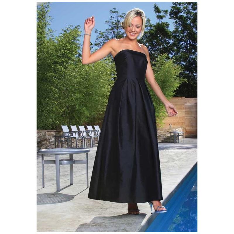 My Stuff, 2017 Simple Design Satin Strapless Black Floor Length Inexpensive Bridesmaid Dress In Cana