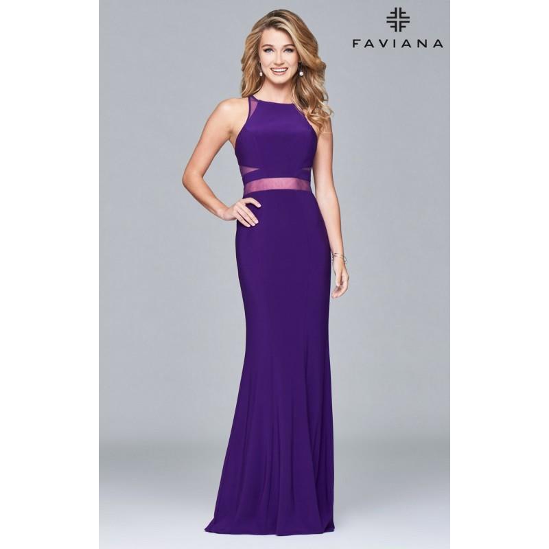 My Stuff, Black Faviana 7921 - 2-piece Jersey Knit Sheer Simple Dress - Customize Your Prom Dress