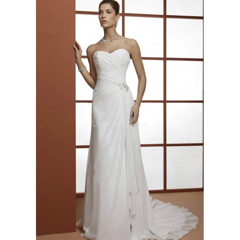 My Stuff, Timeless A line Chiffon Floor Length Sweetheart Wedding Dress With Ruching - Compelling We