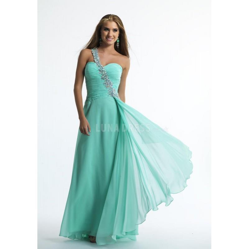 My Stuff, Beautiful Floor Length One Shoulder Chiffon Sleeveless A line Prom Dresses With Beading -