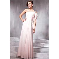 Best Sell One Shoulder Ruffled Graceful Princess Prom Dress With One Short Sleeve In Canada Prom Dre