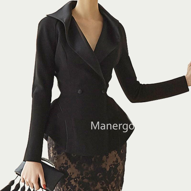 My Stuff, 2017 winter Polo Lady's long sleeve jacket lace skirt hip new two piece suits women's tren