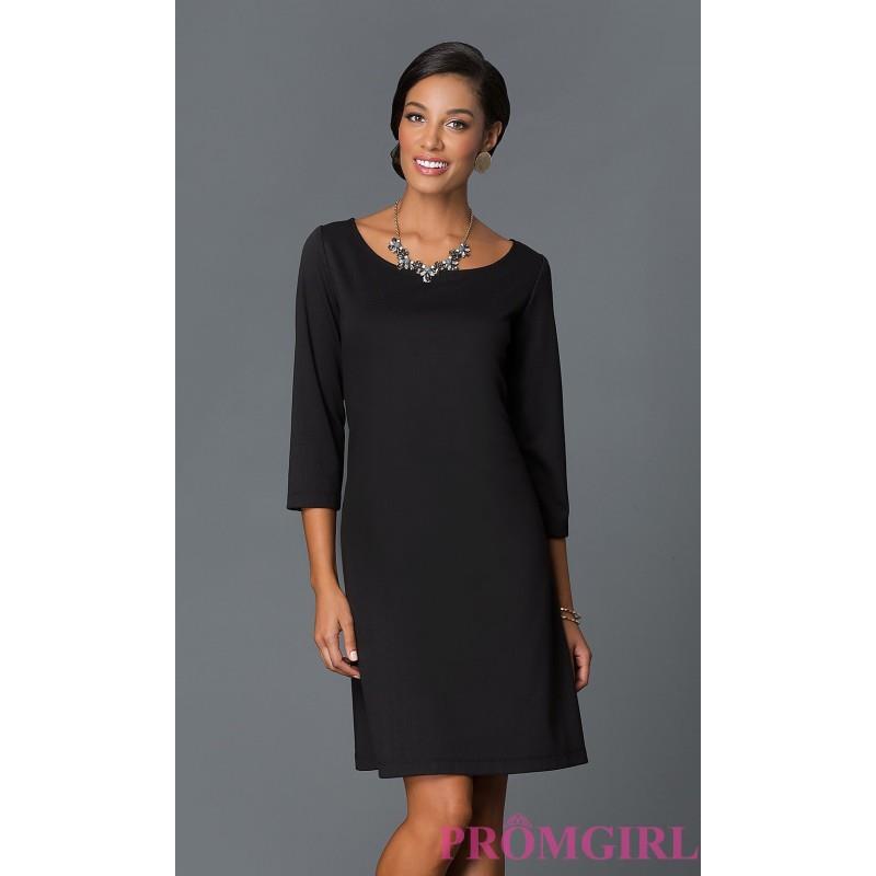 My Stuff, Short Black Shift Dress with Sleeves by Tiana B - Discount Evening Dresses |Shop Designers
