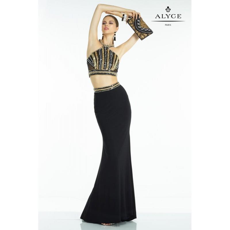 My Stuff, Alyce Prom 6578 Black/Multi,Ivory/Multi,Graphite/Multi Dress - The Unique Prom Store
