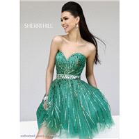 Designer Bodice Green Sequined Strapless Sweetheart Sherri Hill Dress 8522 - Cheap Discount Evening