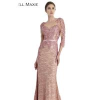 Dusty Rose Beaded Embroidered Lace Gown by Morrell Maxie - Color Your Classy Wardrobe