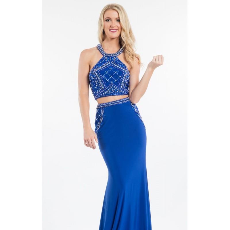 My Stuff, Royal Two-Piece Beaded Gown by Rachel Allan - Color Your Classy Wardrobe