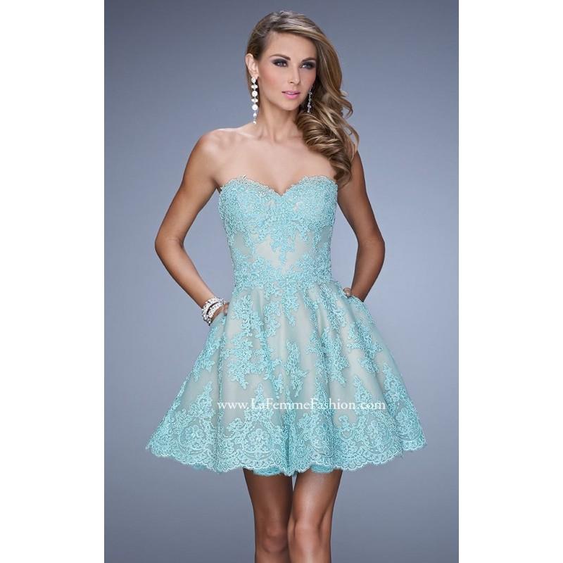 My Stuff, Lace Mini Dress by La Femme 21446 - Bonny Evening Dresses Online