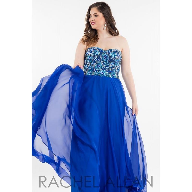My Stuff, Rachel Allan Curves 7840 Dress - Rachel Allan A Line Strapless, Sweetheart Long Prom Plus