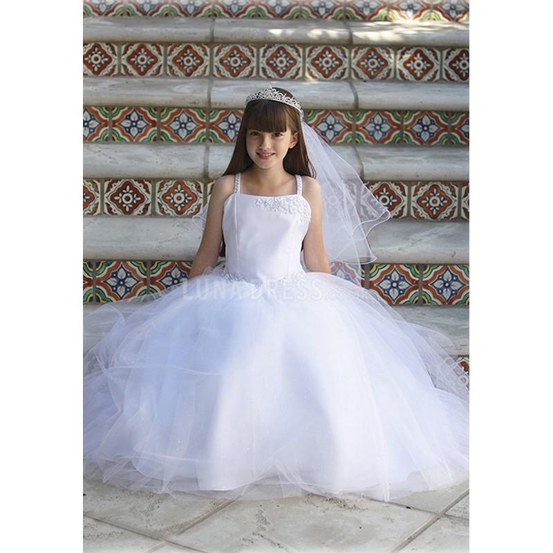 My Stuff, Pretty Tulle Ball Gown Natural Waist Flower Girl Dress With Flowers - Compelling Wedding D