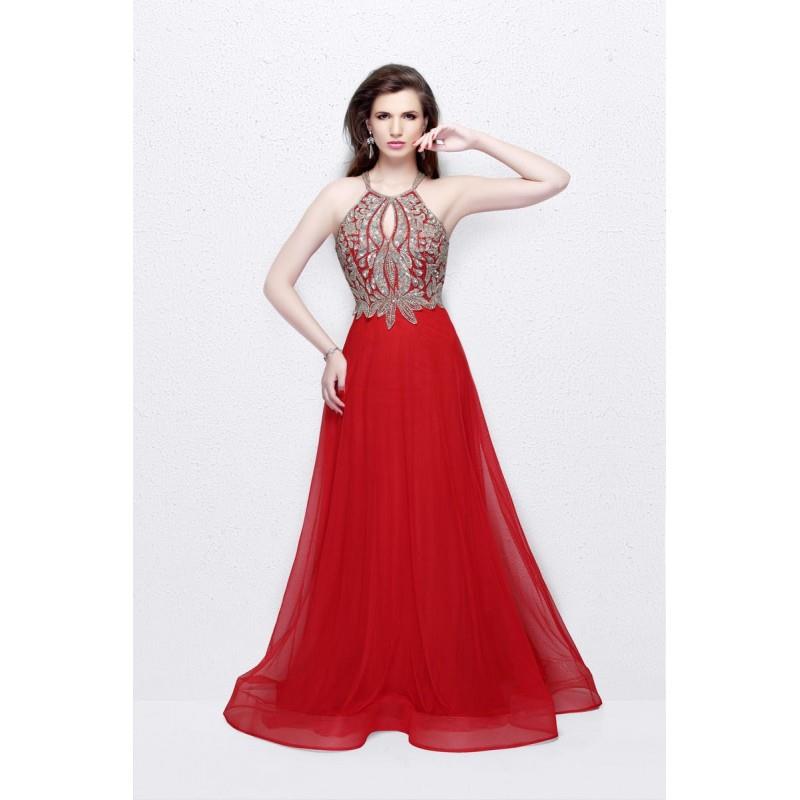 My Stuff, Primavera Couture Long 1860 Black,Red Dress - The Unique Prom Store