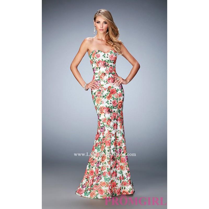 My Stuff, Print Long Strapless Sweetheart La Femme Prom Dress - Discount Evening Dresses |Shop Desig
