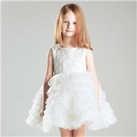 Layers Falbala Corrugated Lace Flower Girl Dress, Baby Girl Dress - Hand-made Beautiful Dresses|Uniq
