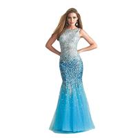 Chic Tulle Bateau Neckline Floor-length Mermaid Prom Dress - overpinks.com