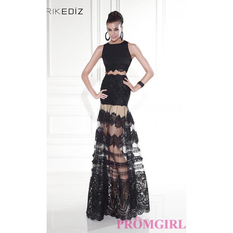 My Stuff, Two Piece Gown with a Sheer Skirt by Tarik Ediz - Discount Evening Dresses |Shop Designers