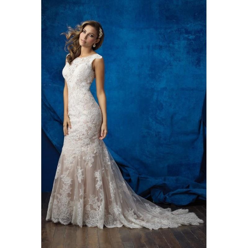 My Stuff, Style 9352 by Allure Bridals - Sheath Chapel Length Sleeveless Floor length LaceSatin Scoo