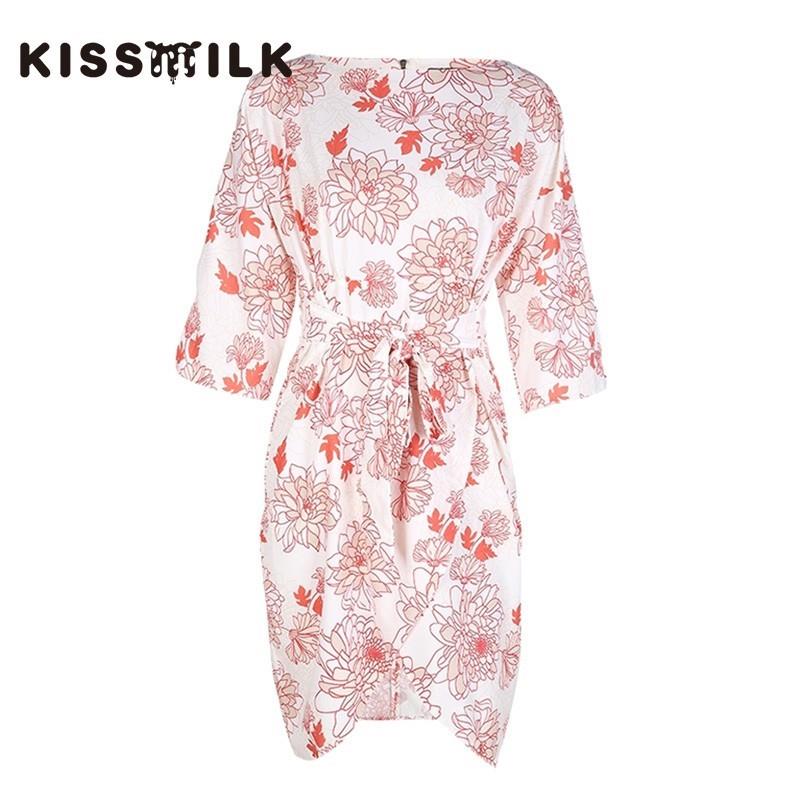 My Stuff, Autumn winter new fashion plus size women's clothing kimono tie wraps printed long dress -