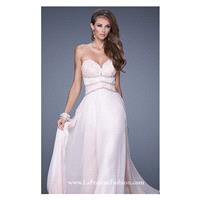 Blush Embellished Strapless Gown by La Femme - Color Your Classy Wardrobe