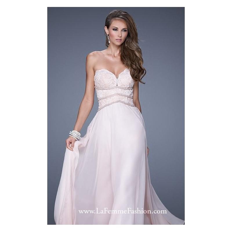 My Stuff, Blush Embellished Strapless Gown by La Femme - Color Your Classy Wardrobe