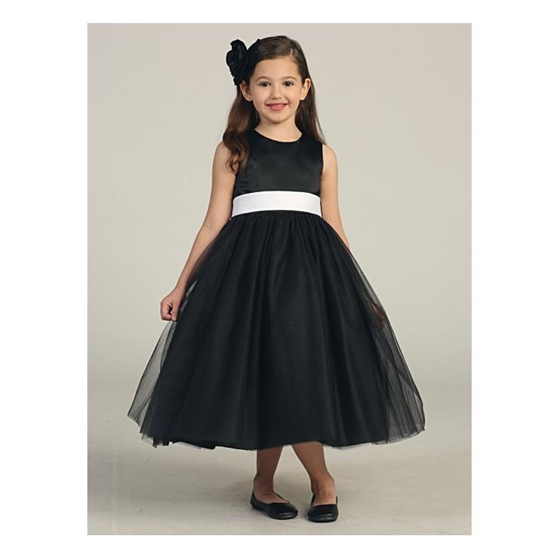 My Stuff, Black Satin Tulle Dress w/ Removable Sash Style: D2772 - Charming Wedding Party Dresses|Un