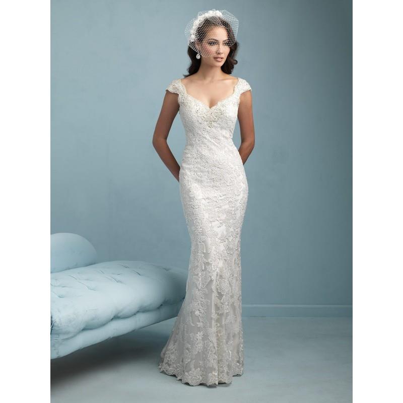 My Stuff, Allure Bridals 9212 Cap Sleeve Lace Sheath Wedding Dress - Crazy Sale Bridal Dresses|Speci