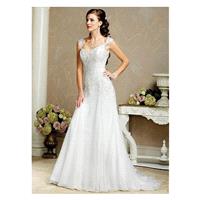 Beautiful Elegant Organza A-line Queen Anne Wedding Dress In Great Handwork - overpinks.com
