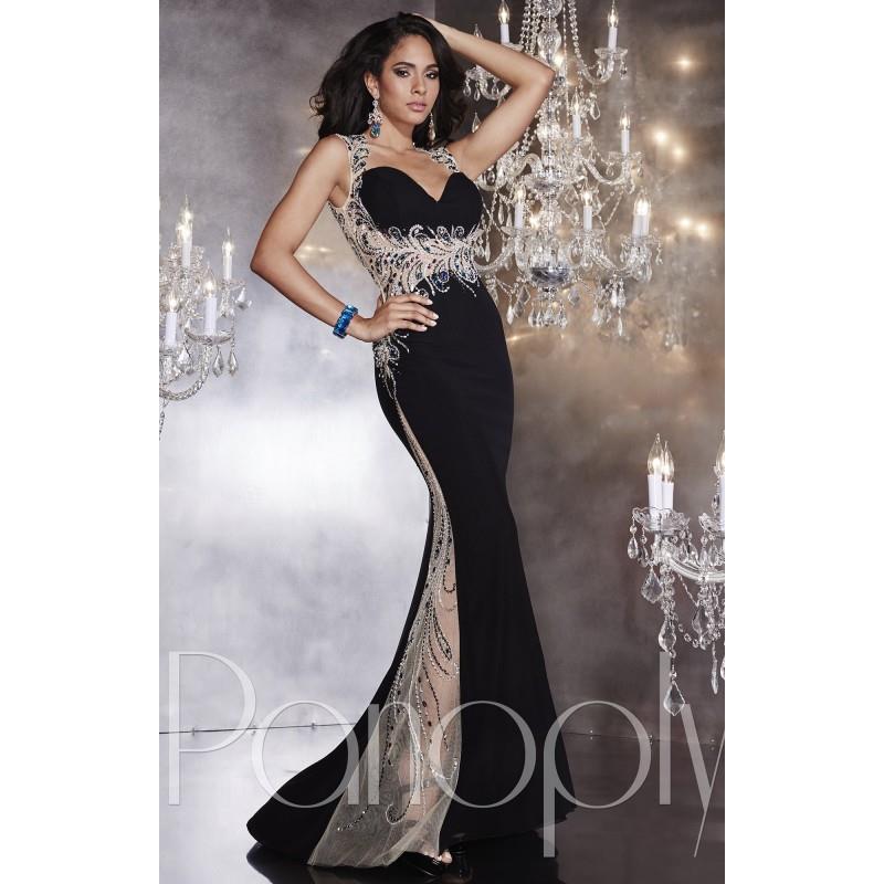 My Stuff, Black Multi Panoply 14774 - Jersey Knit Sheer Dress - Customize Your Prom Dress