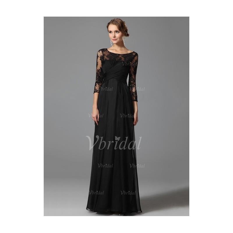My Stuff, A-Line/Princess Scoop Neck Floor-Length Chiffon Tulle Evening Dress With Appliques Lace -