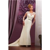 Style 3Y611 by Mary%E2%80%99s Bridal %E2%80%93 Moda Bella - Long sleeve Chapel Length LaceSatin Scoo