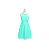 Spa Azazie Mackenzie - Halter Illusion Tulle Knee Length Dress - Charming Bridesmaids Store