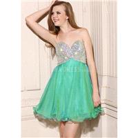 Classic Sleeveless Above Knee A line Sweetheart Chiffon Prom Gown With Crystal - Compelling Wedding