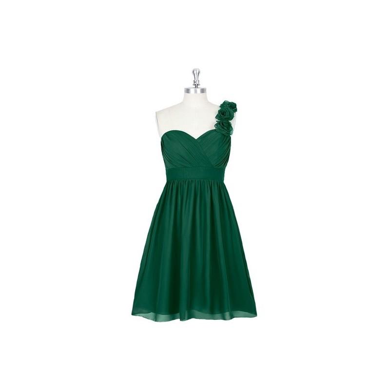 My Stuff, Dark_green Azazie Alyssa - Strap Detail Chiffon Sweetheart Knee Length Dress - Cheap Gorge