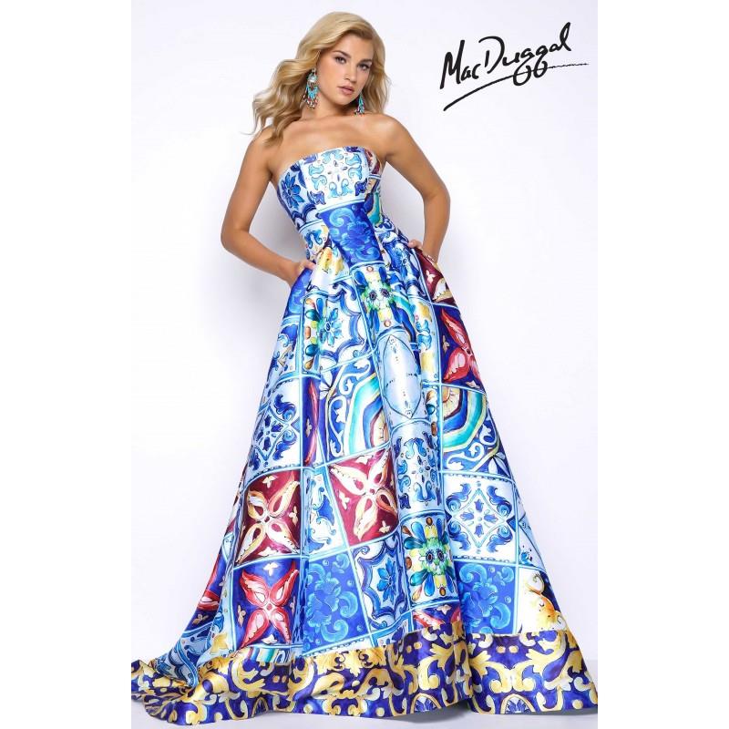 My Stuff, Island Blue Mac Duggal 30378M - Ball Gowns Long Pockets Dress - Customize Your Prom Dress