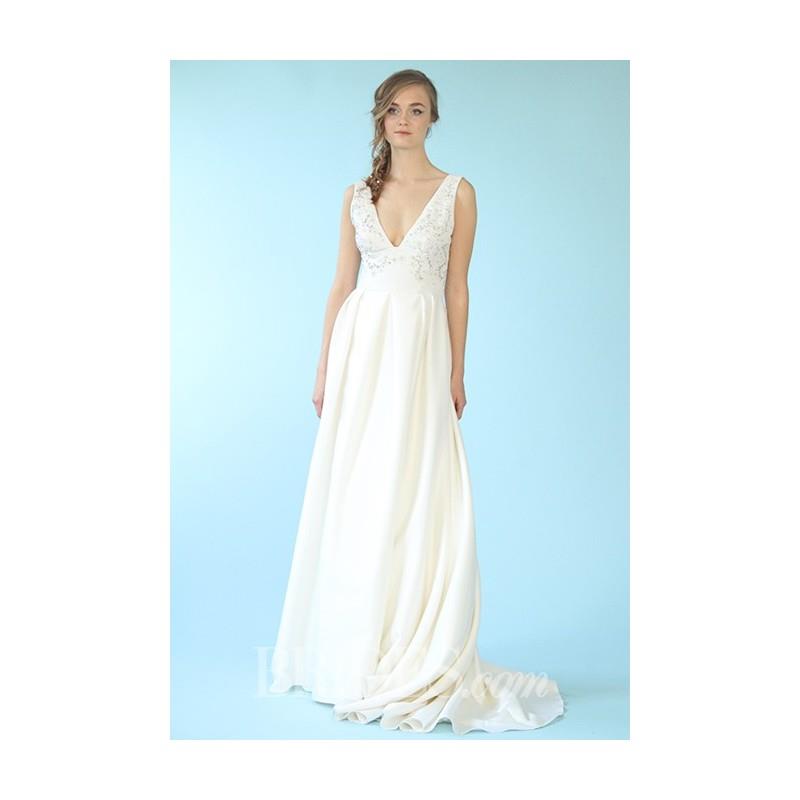 My Stuff, Lela Rose - Fall 2015 - Versailles Sleeveless V-neck A-Line Silk Wedding Dress with Embroi