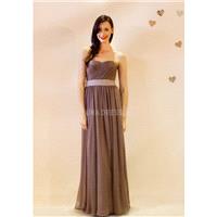 Sweetheart Floor Length A line Natural Waist Chiffon Bridesmaid Gowns With Sash/ Ribbon - Compelling