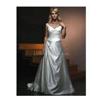 Elastic Satin Off the Shoulder A line Sleeveless Floor Length Timeless Wedding Dresses - Compelling