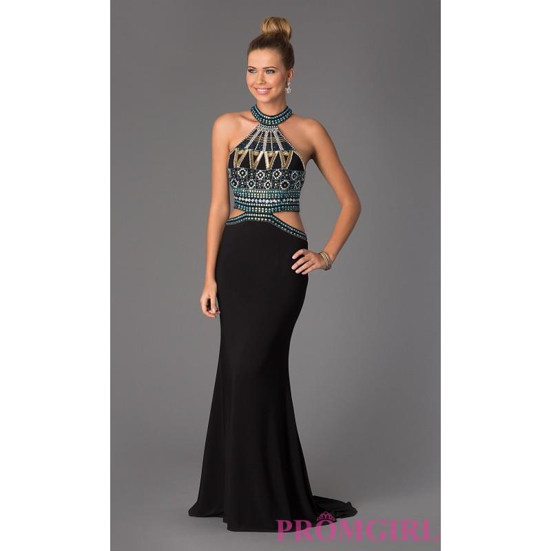 My Stuff, Beaded Gown with Cut Out Waist by Dave and Johnny - Discount Evening Dresses |Shop Designe