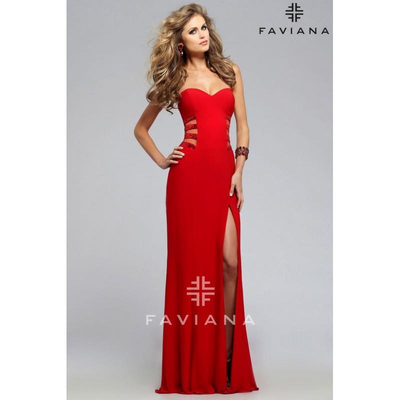 My Stuff, Faviana 7769 Red,Black Dress - The Unique Prom Store